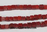 CCU21 15.5 inches 5*5mm cube red jasper beads wholesale