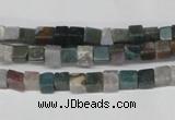 CCU27 15.5 inches 5*5mm cube Indian agate beads wholesale