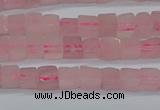 CCU300 15.5 inches 4*4mm cube rose quartz beads wholesale