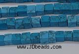 CCU303 15.5 inches 4*4mm cube imitation turquoise beads wholesale