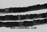 CCU31 15.5 inches 5*5mm cube black agate beads wholesale