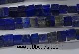 CCU315 15.5 inches 4*4mm cube lapis lazuli beads wholesale