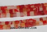 CCU32 15.5 inches 5*5mm cube red agate beads wholesale