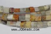 CCU33 15.5 inches 5*5mm cube bamboo leaf agate beads wholesale