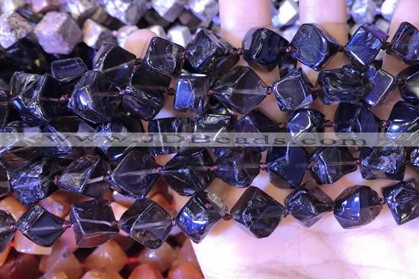 CCU401 15.5 inches 8*10mm - 14*16mm cube smoky quartz beads