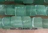 CCU452 15.5 inches 4*4mm cube green aventurine beads wholesale