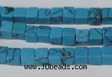 CCU50 15.5 inches 6*6mm cube turquoise beads wholesale