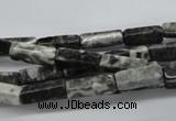 CCU505 15.5 inches 4*13mm cuboid black & white jasper beads wholesale