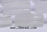 CCU600 15.5 inches 8*20mm - 10*30mm cuboid white crystal beads