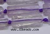 CCU601 15.5 inches 8*20mm - 10*30mm cuboid amethyst beads