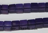 CCU61 15.5 inches 8*8mm cube synthetic amethyst beads wholesale