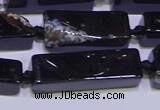 CCU610 15.5 inches 8*20mm - 10*30mm cuboid black agate beads