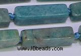 CCU615 15.5 inches 8*20mm - 10*30mm cuboid amazonite beads