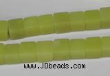 CCU64 15.5 inches 8*8mm cube olive jade beads wholesale