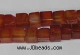 CCU67 15.5 inches 8*8mm cube red agate beads wholesale