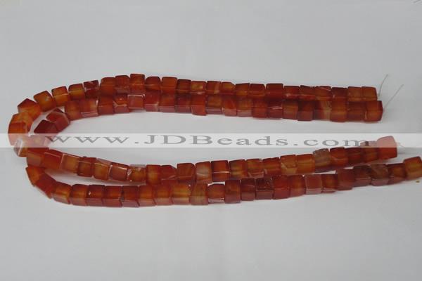 CCU67 15.5 inches 8*8mm cube red agate beads wholesale