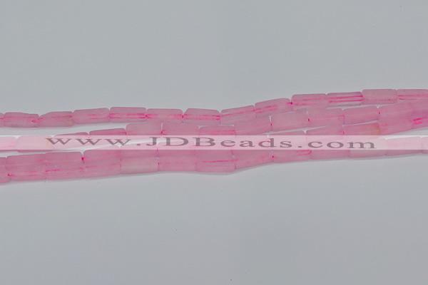 CCU711 15.5 inches 4*13mm cuboid rose quartz beads wholesale