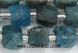 CCU768 15 inches 8*8mm faceted cube apatite beads