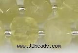 CCU774 15 inches 10*10mm faceted cube lemon quartz beads