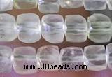 CCU802 15 inches 4mm faceted cube prehnite beads