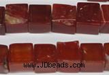 CCU81 15.5 inches 12*12mm cube red agate beads wholesale