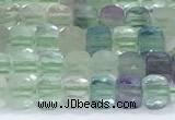 CCU833 15 inches 4mm faceted cube fluorite beads