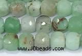 CCU834 15 inches 4mm faceted cube Australia chrysoprase beads