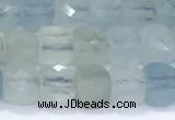 CCU860 15 inches 6mm faceted cube aquamarine beads