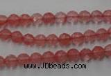 CCY111 15.5 inches 6mm faceted round cherry quartz beads wholesale