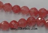 CCY113 15.5 inches 10mm faceted round cherry quartz beads wholesale