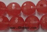 CCY116 15.5 inches 16mm faceted round cherry quartz beads wholesale