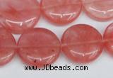 CCY153 15.5 inches 20mm flat round cherry quartz beads wholesale