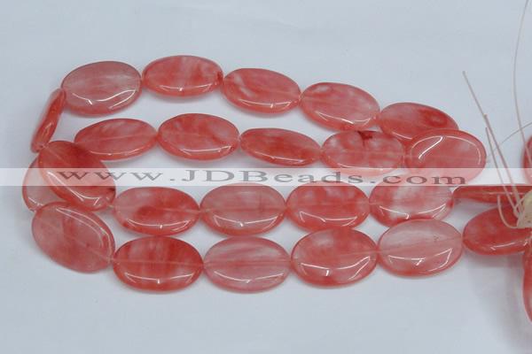 CCY160 15.5 inches 22*33mm oval cherry quartz beads wholesale