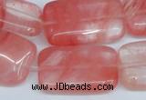 CCY162 15.5 inches 20*30mm rectangle cherry quartz beads wholesale