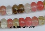 CCY202 15.5 inches 8*12mm rondelle volcano cherry quartz beads