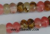 CCY206 15.5 inches 8*12mm faceted rondelle volcano cherry quartz beads