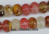 CCY208 15.5 inches 12*16mm faceted rondelle volcano cherry quartz beads