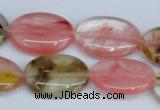 CCY219 15.5 inches 18*25mm oval volcano cherry quartz beads