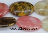 CCY220 15.5 inches 20*30mm oval volcano cherry quartz beads