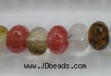 CCY404 15.5 inches 10*14mm faceted rondelle volcano cherry quartz beads