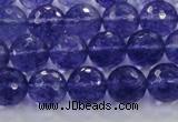 CCY604 15.5 inches 12mm faceted round blue cherry quartz beads