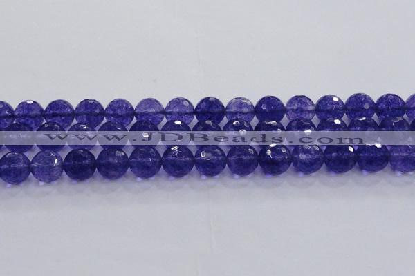 CCY607 15.5 inches 18mm faceted round blue cherry quartz beads