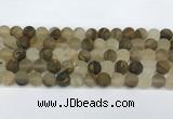 CCY662 15.5 inches 10mm round matte volcano cherry quartz beads