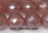 CCY667 15 inches 10mm faceted round AB-color cherry quartz beads