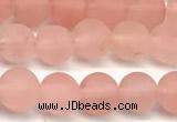 CCY671 15 inches 6mm round matte cherry quartz beads