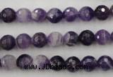 CDA152 15.5 inches 8mm faceted round dogtooth amethyst beads