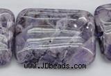 CDA313 15.5 inches 30*40mm rectangle dyed dogtooth amethyst beads