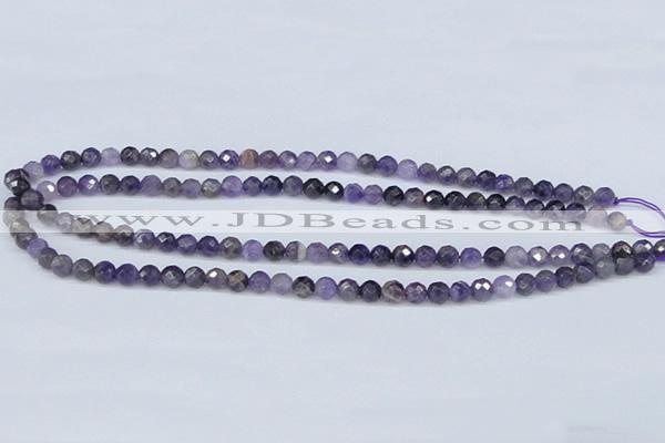 CDA58 15.5 inches 6mm faceted round dogtooth amethyst beads