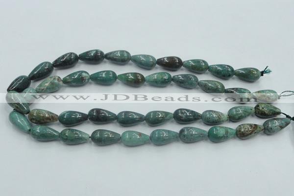 CDB08 15.5 inches 10*20mm teardrop natural new dragon blood jasper beads