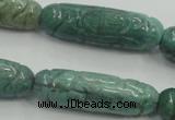 CDB12 12*40mm carved cylinder natural new dragon blood jasper beads